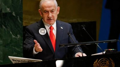 ‘You will see why we fight’: QR code on Netanyahu’s lapel links to October 7 footage at UN; claims hostages ‘not forgotten’