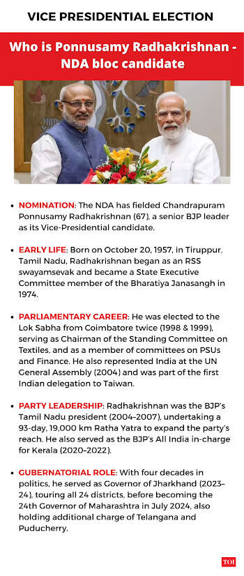 Radhakrishnan vs Reddy: Stage set for high-stakes VP election; who has the numbers? Key FAQs | India News