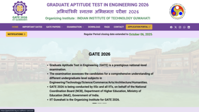 GATE 2026 registration deadline extended again till October 6: Check how to apply and required documents here