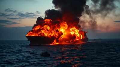 Ship struck in Gulf of Aden: Suspected missile sets vessel ablaze off Yemen coast; Houthi role suspected