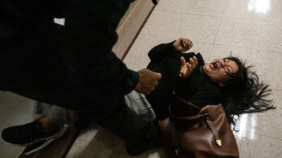 Watch: ICE officer shoves women to floor at immigration courthouse; agency says ‘relieved from current duties’