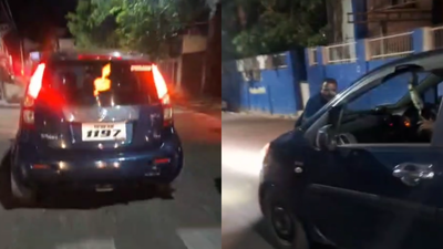 Tamil Nadu traffic officer drags biker for 200m on car bonnet after argument; suspended | Chennai News