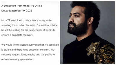 Jr NTR injured: ‘WAR 2’ actor hurt during shoot; advised ‘couple weeks rest’ |