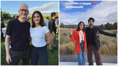 Amitabh Bachchan’s granddaughter Navya Naveli Nanda meets Apple CEO Tim Cook, poses with Armaan Malik at Cupertino event |