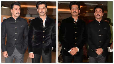 Ranbir Kapoor and Vicky Kaushal steal the spotlight with their TWINNING avatars at ‘Mera Desh Pahle: The Untold Story of Shri Narendra Modi’ |