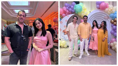 Salman Khan poses with Jannat Zubair, flaunting his warm smile at Arbaaz Khan and Sshura Khan’s baby shower – Pics |