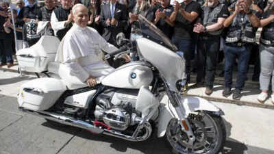 Watch: Pope Leo rides BMW motorcycle in St Peter’s Square; to be auctioned for charity