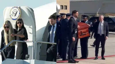 Charlie Kirk’s casket reaches Arizona on Air Force Two: JD Vance carries it, Usha holds widow Erika’s hand – Video