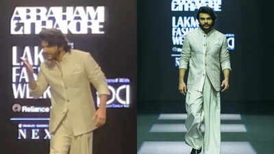 Veer Pahariya’s flirty kiss to Tara Sutaria steals the show at LFW