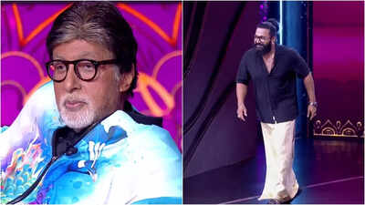 Rishab Shetty imitates Rajinikanth’s signature walk in front of Amitabh Bachchan; asks Big B to say ‘Agneepath’ dialogue |