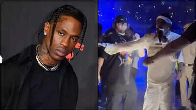 Travis Scott’s Delhi concert: Fans try to pull the rapper into the crowd, jump barricade; security intervenes – Watch | English Movie News