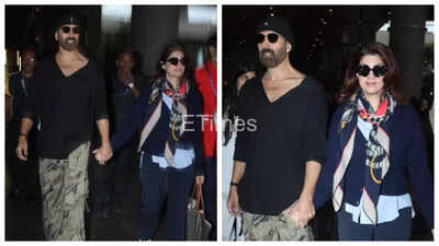 ‘Time to do a family pap walk’: Netizens react to Twinkle Khanna walking hand-in-hand with Akshay Kumar at Mumbai airport |