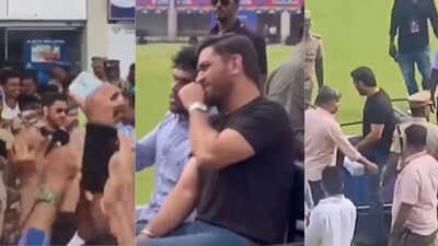 Fans swarm MS Dhoni! Huge crowd waits for ex-India skipper at airport – watch | Cricket News