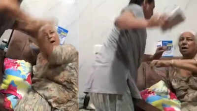 Pulls hair, slaps repeatedly, attacks with steel glass: Elderly mother-in-law beaten by daughter-in-law in Punjab; grandson films assault | Chandigarh News