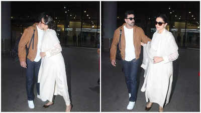 Ranbir Kapoor and Deepika Padukone exchange warm hugs as they are spotted together again after morning airport reunion | Hindi Movie News