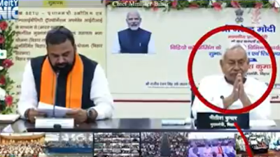 ‘No longer fit to run Bihar’: Tejashwi shares video of Nitish Kumar’s ‘unusual gesture’; questions mental fitness | India News