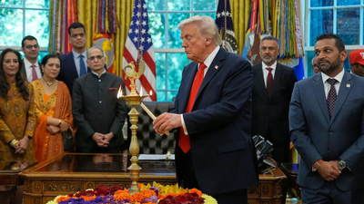 Diwali at White House: Donald Trump lights lamps, says ‘spoke with PM Modi, discussed trade, Pakistan’ – watch