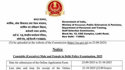 Delhi Police Recruitment 2025: Last date to apply for 7,565 Constable posts at ssc.nic.in; check direct link here