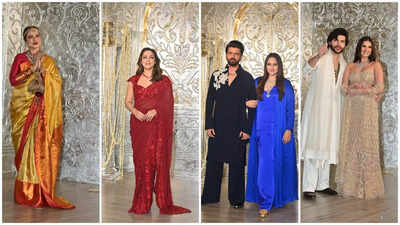 Manish Malhotra’s Diwali bash: Rekha, Gauri-Suhana, Sonakshi-Zaheer, Ananya-Sara-Shanaya and more exude festive elegance | Hindi Movie News