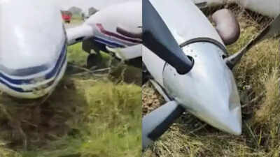 Watch: Private jet crashes in UP’s Farrukhabad; lost control during take off | Meerut News
