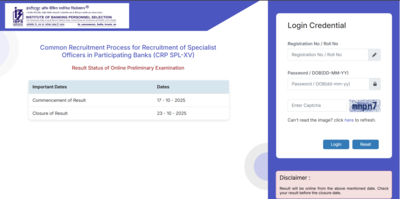 IBPS SO result 2025 released at ibps.in: Direct link to download scorecards here
