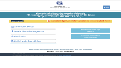 IIFT MBA admissions 2026: Registration window opens at iift.ac.in; check eligibility and direct link to apply here