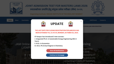 IIT JAM registration deadline extended till October 20: Check how to apply and required documents