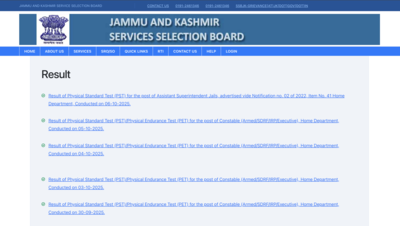 JKSSB Assistant Superintendent Jails, Constable results 2025 released for PET/PST candidates at jkssb.nic.in: Direct link to download here