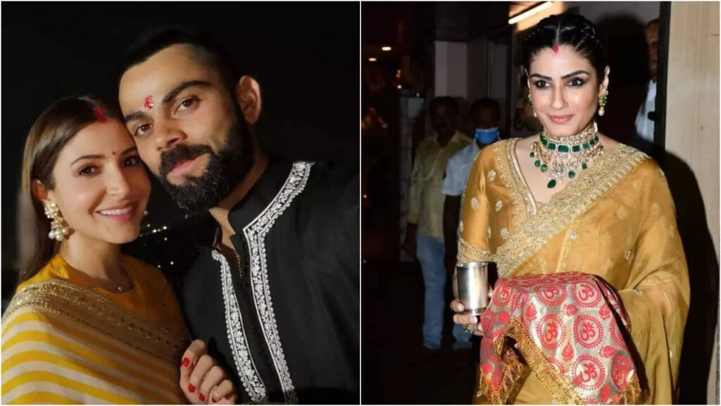 From Anushka Sharma to Raveena Tandon, Bollywood actresses who ditched red for Karwa Chauth celebrations