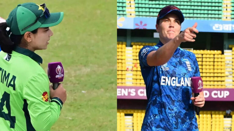 England Women 13/1 in 1.3 Overs | ENG vs PAK Live Score, Women’s World Cup 2025: Pakistan captain Fatima Sana wins toss, opts to field vs England