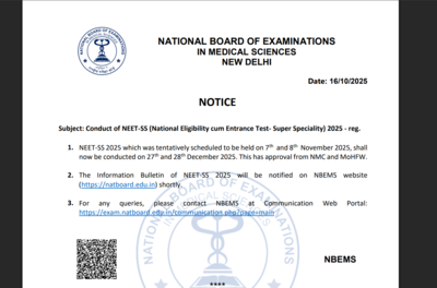 NEET SS exam 2025 postponed: Check revised exam schedule here