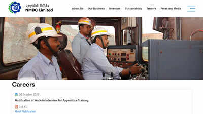 NMDC Jobs 2025: Notification out for Graduate, Technician, and Trade Apprentice walk-in interviews; check details here