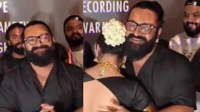 ‘Kantara Chapter 1’: Rishab Shetty gives a warm hug to his wife, Pragathi Shetty; the emotional moment steals the spotlight | Kannada Movie News