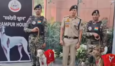 PM Modi praises forces for induction of ‘desi’ dogs | India News