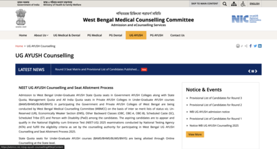 WB AYUSH counselling 2025: Round 3 merit list released at wbmcc.nic.in; direct link to download here