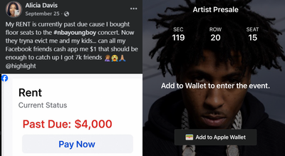 Woman blows ,000 rent on NBA YoungBoy floor tickets then begs Facebook friends for  each |