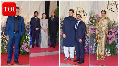 Salman Khan, Aamir Khan, Rekha attend Sooraj Barjatya’s daughter Eesha’s grand wedding reception in Mumbai |