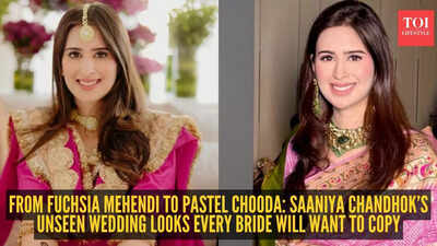 Arjun Tendulkar Wedding: Arjun Tendulkar’s wife Saaniya Chandhok’s pink mehendi and pastel chooda looks steal the show in unseen wedding pictures