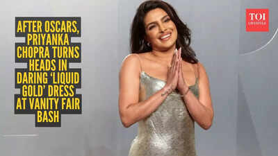 Priyanka Chopra ditches Dior for ‘liquid gold’ look at Vanity Fair party, Nick Jonas complements her perfectly |