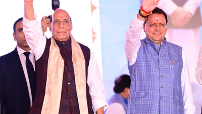‘He should be called Dhurandhar Dhami’: Defence minister Rajnath Singh on 4 years of Uttarakhand govt | India News