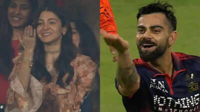 Watch: Virat Kohli blows flying kiss to Anushka Sharma after RCB’s dominant win | Cricket News