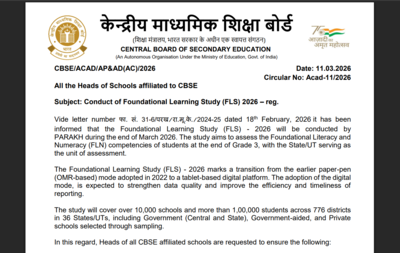 CBSE mobilises schools for nationwide foundational learning audit as PARAKH rolls out digital Grade 3 assessment in March 2026 |