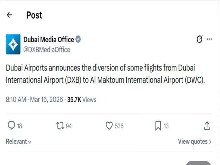 Middle East War: Dubai Airports update 16 March: DXB temporarily suspends flight operations after fire incident, Emirates halts services