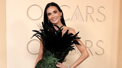 Oscars 2026: Demi Moore turns heads in an emerald feathered custom gown | English Movie News