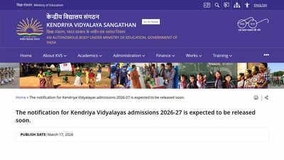 Kvs Admission Notification: KVS admission 2026–27: Official notification soon for Classes 1 to 9 and 11 on kvsangathan.nic.in; check details here