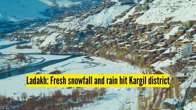 Ladakh Snowfall: Ladakh: Fresh snowfall and rain hit Kargil district; traffic disrupted on Srinagar–Leh highway |