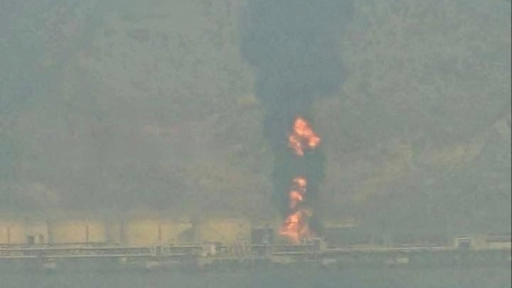 Iran strike on UAE’s Fujairah port oil terminal triggers huge fire
