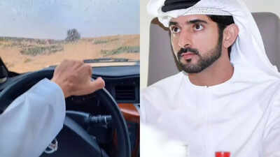 Dubai Crown Prince Sheikh Hamdan drives through rain-drenched emirate: Unreal side of desert in viral videos stuns millions