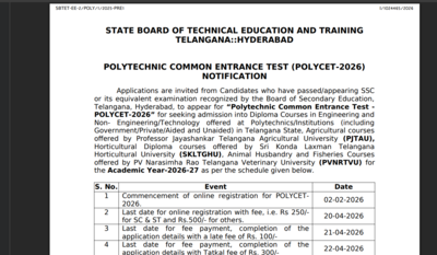 Telangana POLYCET registrations 2026 underway: Check direct link to apply here