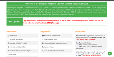 TG ICET 2026 registration deadline extended: Check direct link to apply here